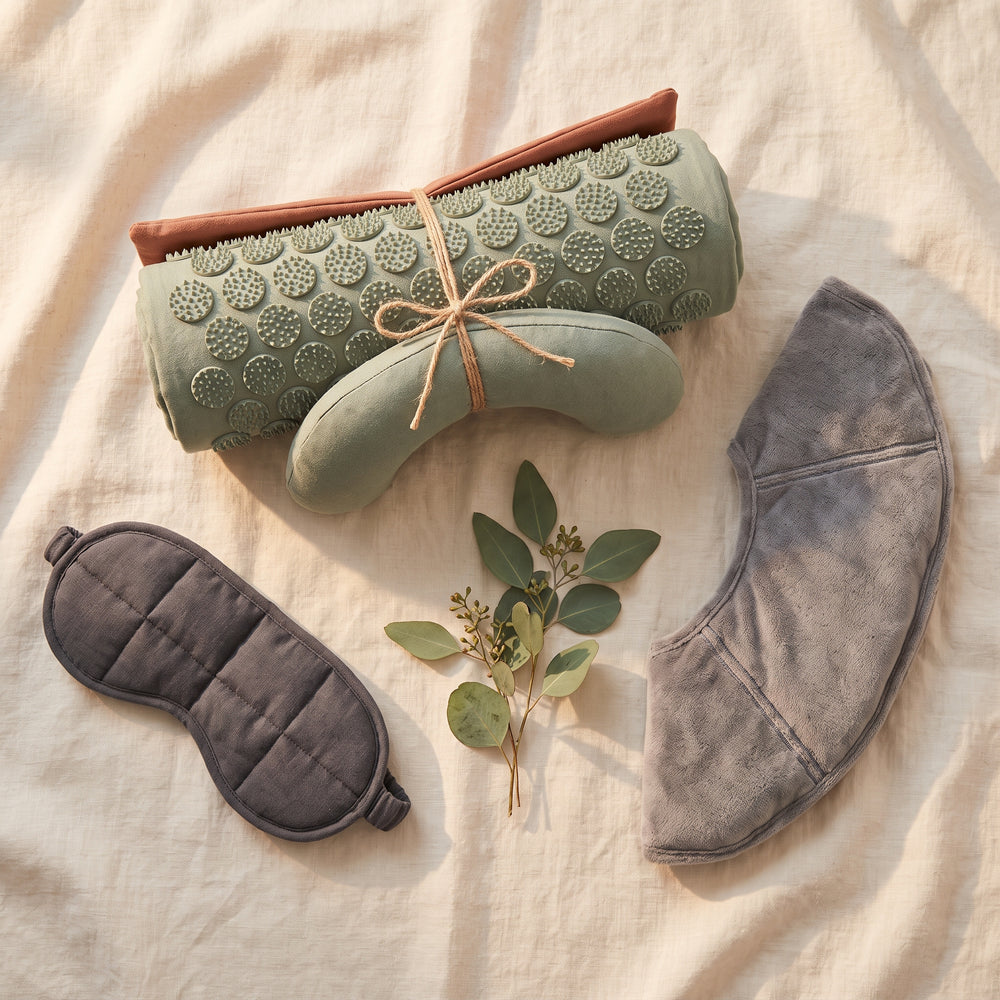 The Wind-Down Set — Acupressure Mat, Sleep Mask & Heated Neck Wrap