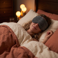 Woman asleep wearing the weighted sleep mask